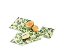 YOKO DESIGN - Lot de 3 Emballages Beewraps Motif Feuilles 17,5 x 20 cm, 25 x 27,5 cm et 33 x 35 cm