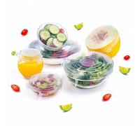 Yoko Design - lot de 6 couvercles étirables en Silicone ronds, en cm : 6,6/9,5/11,4/14,2/16 / 19,7