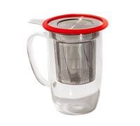 YOKO DESIGN - MUG TASTEA 450 ML ROUGE AVEC FILTRE AMOVIBLE INOX