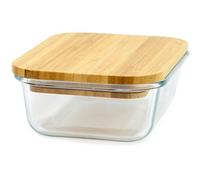 YOKO DESIGN - PLAT EN VERRE avec couvercle en bambou. 620 ml