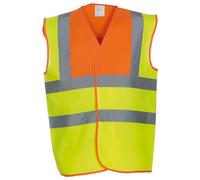 Yoko Gilet YK001/HVW100 Haute visibilité 2 bandes & bretelles sans manches L Orange/Jaune