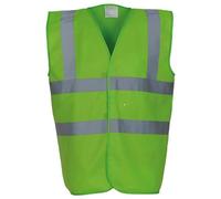 Yoko Veste de yk001/HVW100 Haute visibilité 2 Bandes et Bretelles Gilet sans Manches pour Femme Large Citron Vert