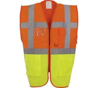 YOKO Gilet de travail RETRO multipoches jaune orange Orange XXL
