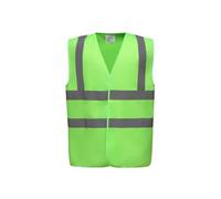 Yoko Gilet yk001/HVW100 Haute visibilité 2 bandes et bretelles sans manches Citron vert XXL