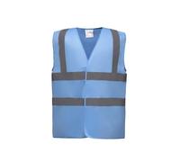 YOKO Gilet de travail Retro Homme – Bleu ciel / Bleu royal – Taille L