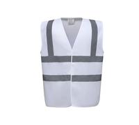 Yoko Veste de yk001/HVW100 Haute visibilité 2 Bandes et Bretelles Gilet sans Manches pour Femme XL Blanc