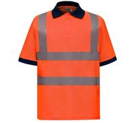 Yoko Polo Manches Courtes Polyester Fluo Jaune ou Orange