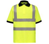 Yoko Polo Manches Courtes Polyester Fluo Jaune ou Orange