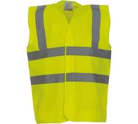 Yoko Veste de yk001/HVW100 Haute visibilité 2 Bandes et Bretelles Gilet sans Manches pour Femme Large Jaune