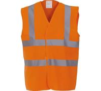 Yoko Veste de yk001/HVW100 Haute visibilité 2 Bandes et Bretelles Gilet sans Manches pour Femme Moyen Orange