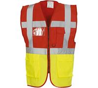Yoko Veste de yk002/hvw801 Executive multifonction haute visibilité Gilet sans manches pour femme XL rouge/jaune