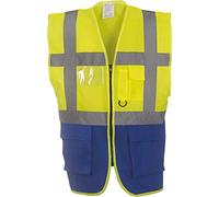 Yoko Veste de yk002/hvw801 Executive multifonction haute visibilité Gilet sans manches pour femme XL Bleu roi/jaune
