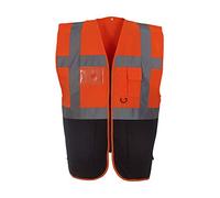 Yoko Veste de yk002/hvw801 Executive multifonction haute visibilité Gilet sans manches pour femme XXL Orange/bleu marine