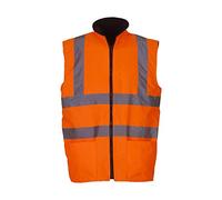 Yoko Veste de yk041/hv008 F Haute visibilité en Polaire réversible Gilet sans Manches pour Homme Moyen Orange