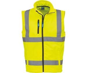 Yoko Veste de yk050/hv006 en Tissu Softshell Haute visibilité Gilet sans Manches pour Homme Large Jaune