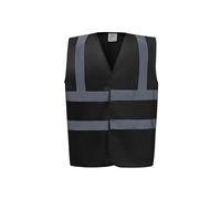 Yoko Yk001/Hvw100 Gilet Haute visibilité à 2 Bandes et Bretelles Homme, Noir, L
