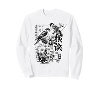 Yokohama Japon Haiku Cerisier Fleur d'oiseaux Japonais Sweatshirt