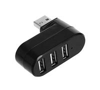 Yokomu Hub USB 2.0 à 3 ports USB 2.0 - Extenseur rotatif de 90° à 180° pour ordinateur portable, PC, tablette, imprimante, appareil photo