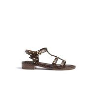 Yokono Sandale à talon DUD-503 Marron | Chaussures femme printemps-été | Cuir de vachette Napa | CM, marron, 39 EU