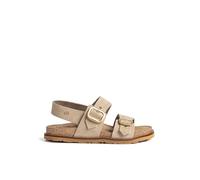 Yokono Sandale Plate BOLUS-252 Beige | Chaussures Printemps-été Femme | Cuir de Vachette Nubuck | 2 cm