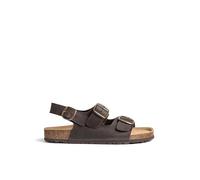Yokono Sandale Plate Macam-151 Couleur Marron | Chaussures pour hommes fabriquées en Espagne, en cuir de vachette, style Sprinter, talon de 2 cm, boucle, printemps-été