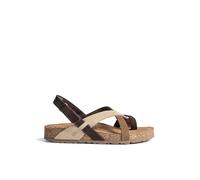Yokono Sandale Plate Marron JERBA-718 | Chaussures Printemps-été Femme | Cuir de Vachette Nubuck | 3 cm