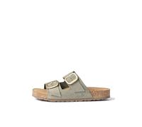Yokono Sandale Plate Verte JERBA-700 | Chaussures Printemps-été Femme | Cuir de Vachette suédé | 3 cm