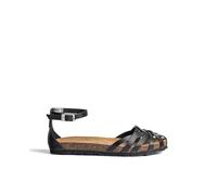 Yokono Sandale Plate VILLA-011 Noir | Chaussures Femme Printemps-Été | Cuir de Vachette Vaquetilla | 2 cm