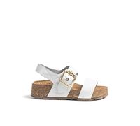 Yokono Sandales compensées WIWI-254 Blanc | Chaussures femme printemps-été | cuir vachette Opak | 4 cm, Blanc, 41 EU