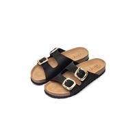 Yokono Sandales Plates en Cuir pour Femme GRANADA-700 Marron | Chaussures pour Femme Printemps-Été | Cuir de Vache 100% | Semelle de 2 CM