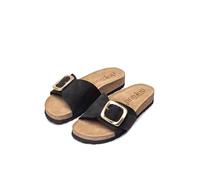 Yokono Sandales Plates en Cuir pour Femme JERBA-114 Marron | Chaussures pour Femme Printemps-Été | Cuir de Vache 100% | Semelle de 2 CM