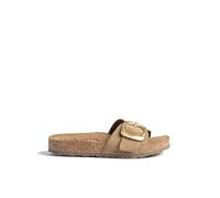 Yokono Sandales Plates Marron Clair JERBA-114 | Chaussures Printemps-été Femme | Cuir de Vachette suédé | 3 cm