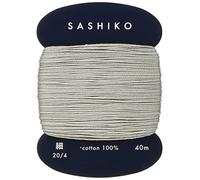 Yokota Daruma Sashiko Fil à broder Couleur simple et panachée (Blanc Gris, Fin 40 m Carte)