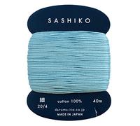 Yokota Daruma Sashiko Fil simple et coloré (bleu eau, carte fine de 40 m)