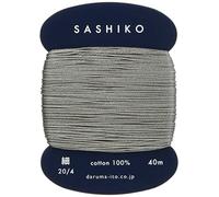 Yokota Daruma Sashiko Fil simple et coloré (gris, pelote fine de 40 m)