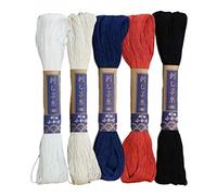 Yokota Daruma Sashiko Lot de 5 pelotes de fil Couleurs essentielles Thin Sashiko Thread - Hoso