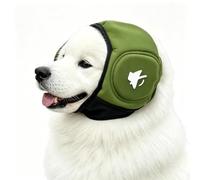 Yokqexz Cache-Oreilles for Chien Anxiété, Hématome, Toilettage, Bain | Rembourrage Anti-Bruit, Protection Sonore, Hook and Loop Réglable, for Tonnerre, Feux et Extérieur(Green,M)