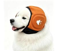 Yokqexz Cache-Oreilles for Chien Anxiété, Hématome, Toilettage, Bain | Rembourrage Anti-Bruit, Protection Sonore, Hook and Loop Réglable, for Tonnerre, Feux et Extérieur(Orange,M)