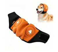 Yokqexz Couvre-Oreilles Anti-Bruit Bandeau Apaisant pour Chien | Hook and Loop Réglable, Cache-Oreilles sans Rabat, Anti-Anxiété, pour Tonnerre, Voiture et Extérieur(Orange,M)