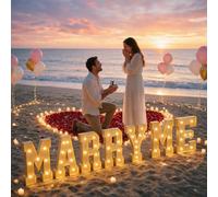 Yokqexz Lettres Lumineuses Romantiques "Marry Me" for Demande en Mariage