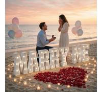 Yokqexz Lettres Lumineuses Romantiques "Marry Me" for Demande en Mariage