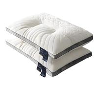 Yokqexz Lot De 2 Oreillers en Latex for Adultes - Oreiller De Soutien Cervical Ergonomique, Oreiller Lit Respirant Et Rafraîchissant for Le Sommeil Et Le Soulagement De La Pression