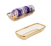 Yoku Made Lot de 2 organiseurs rectangulaires en acier inoxydable pour couvercle de gobelet à l'intérieur de l'armoire, porte-couvercle de bocal Mason - Panier rectangulaire pour le rangement de