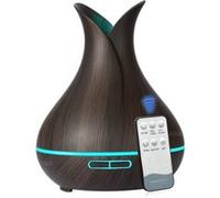 YOKULI - Humidificateur/Diffuseur 400ml LED avec Télécommande - Marron