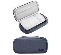 YOKUMA Trousse Scolaire, Fourniture Scolaire, Grande Trousse Scolaire, Trousse Double Compartiment, Trousse Scolaire Fille Garcon Adolescent,Plumier, Bleu