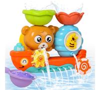 Yokuni Jouet de Bain 1 2 3 an,Jouet Bain BéBé 1 an,Jouet Bain Bébé avec Deux Ventouses Puissantes, Jouet De Bain pour Bebe Fonctionne sans Piles, Jouet Bain Bebe 6-12-18Mois