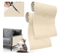 Yokuni 2 Pièce Griffoir Chat Canapé, 200 x 40 cm Griffoir Mural, DIY Grattoir Chat, Auto-Adhésif, Protège Les Tapis et Canapés (Beige)
