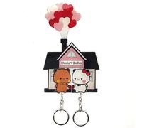 YOKUSHI Bubu and Dudu Porte-clés mural en acrylique pour couple d'ours mignons pour femme, sac à dos, clés de voiture, cadeau (B)