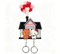 YOKUSHI Bubu and Dudu Porte-clés mural en acrylique pour couple d'ours mignons pour femme, sac à dos, clés de voiture, cadeau (B)