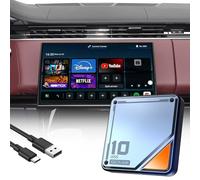 YolanAuto Android Box 2025 - Boîtier AI Android 13 pour Voiture, CarPlay & Android Auto sans Fil, 8 cœurs Qualcomm, Youtube/Netflix/Play Store, OTA Update - pour véhicules CarPlay Filaire